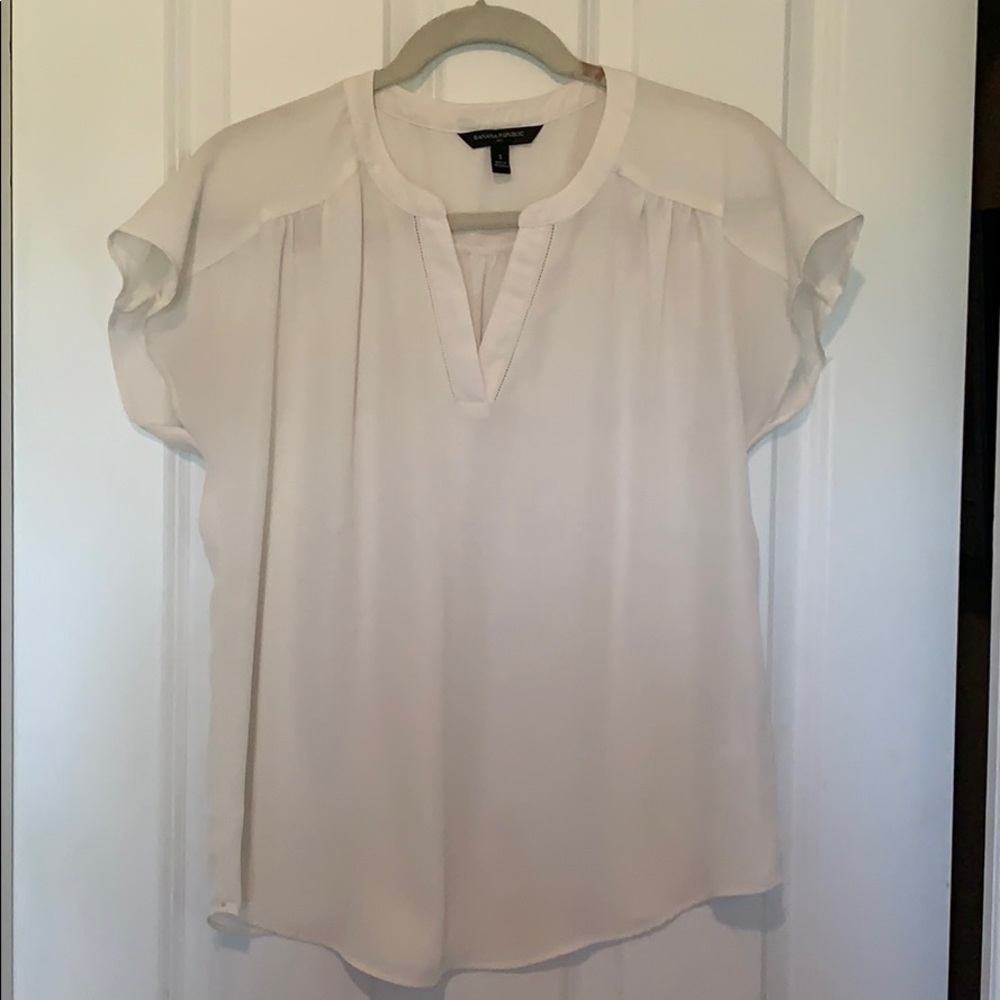 Banana Republic White Short Sleeve Top